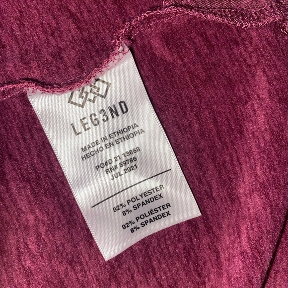 LEGEND Lightweight Hooded Sweatshirt Cranberry Wine Burgundy Size Large - Picture 6 of 8